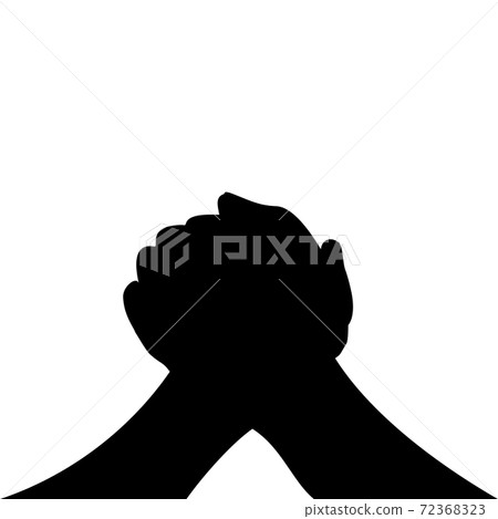 Silhouettes hands of people greeting each other Silhouettes hands of people greeting each other 72368323