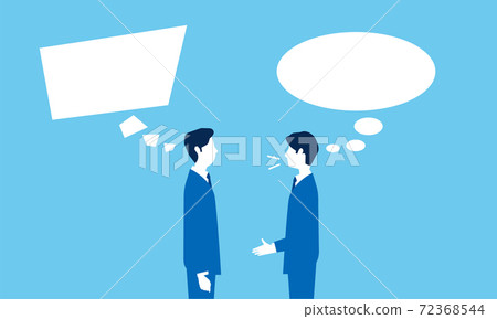 Two business people, incommunicable images, vector illustrations 72368544