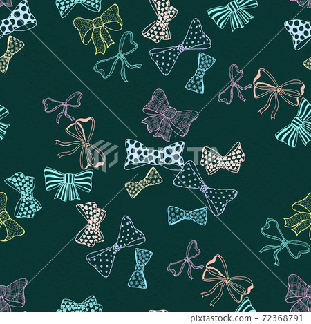 Seamless pattern with skerchy bows Seamless pattern with skerchy bows 72368791
