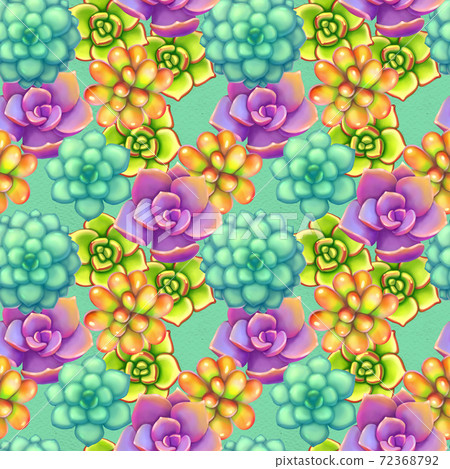Seamless pattern with succulents. Beautiful floral print. Seamless pattern with succulents. Beautiful floral print. 72368792