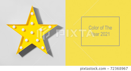 Illuminating Yellow lamp as star with LED lights Illuminating Yellow lamp as star with LED lights 72368967