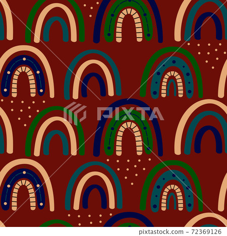 Boho rainbow seamless pattern. 72369126