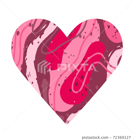 Red abstract silhouette in the shape of a heart Red abstract silhouette in the shape of a heart 72369127