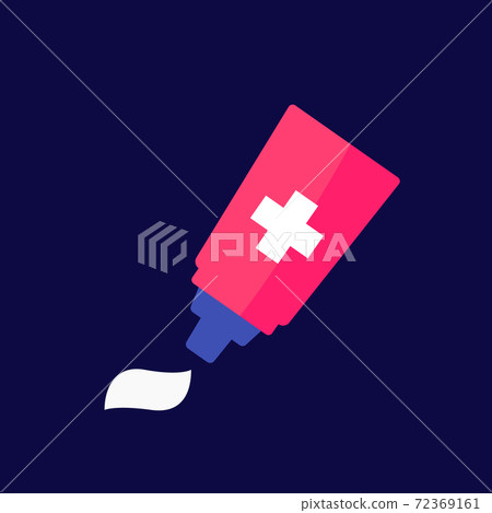 ointment, tube with cream icon, flat vector 72369161