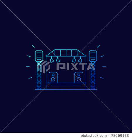 concert stage icon, linear vector concert stage icon, linear vector 72369188