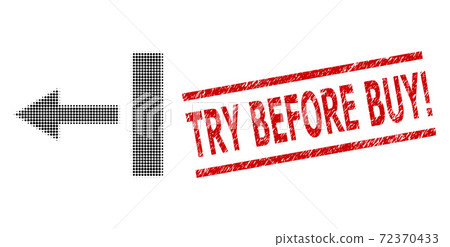 Textured Try Before Buy! Stamp and Halftone Dotted Pull Left 72370433