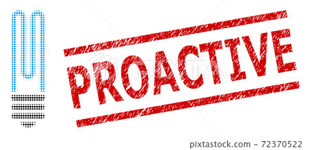 Textured Proactive Stamp and Halftone Dotted... - Stock Illustration ...