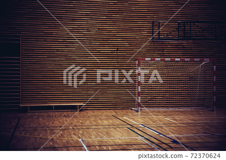 handball goal in the modern school gym 72370624