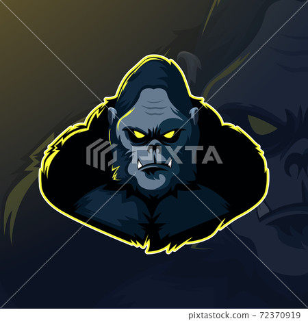 Gorilla game player mascot sport logo design 72370919