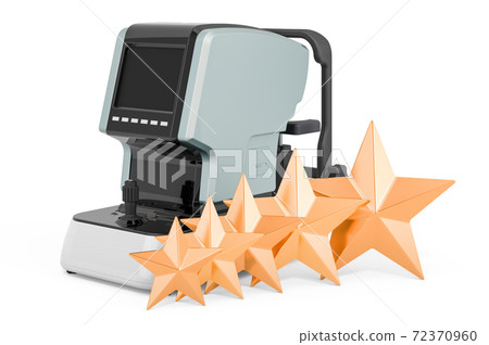 Customer rating of auto refractometer concept. 3D rendering Customer rating of auto refractometer concept. 3D rendering 72370960