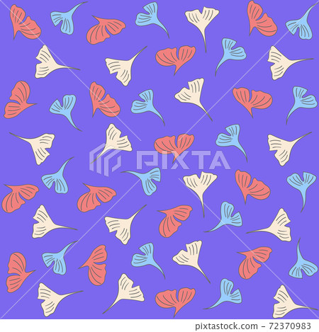 Delicate colorful seamless pattern with ginkgo leaves drawing. Purple background vector illustration for prints on paper, fabric, textile Delicate colorful seamless pattern with ginkgo leaves drawing. Purple background vector illustration for prints on paper, fabric, textile 72370983