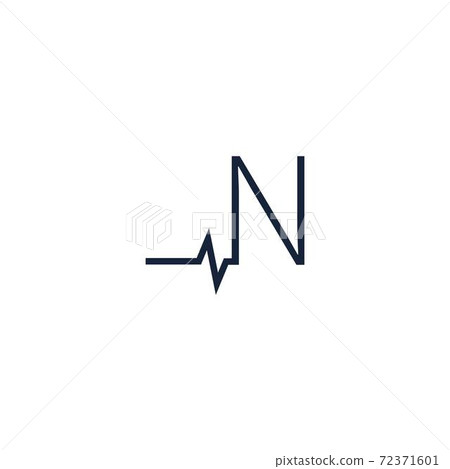 Letter N icon logo combined with pulse icon design 72371601