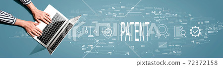 Patent concept with person using laptop 72372158
