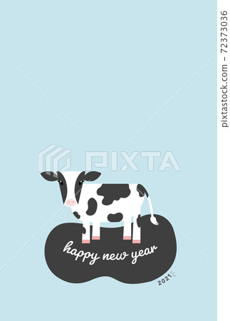 Simple and cute cow and happy new year 2021... - Stock Illustration ...