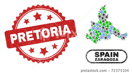 Pretoria Distress Seal and Zaragoza Province Map Collage of Pandemic Winter Pretoria Distress Seal and Zaragoza Province Map Collage of Pandemic Winter 72373104