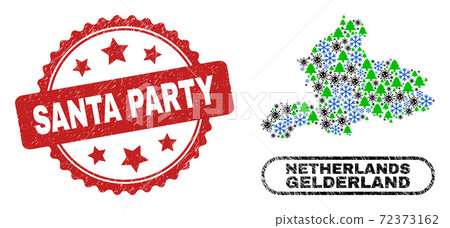 Santa Party Textured Seal and Gelderland Province Map Composition of Covid Christmas Santa Party Textured Seal and Gelderland Province Map Composition of Covid Christmas 72373162