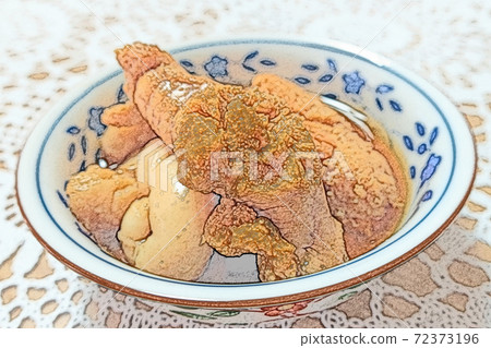 自製和簡單的自製“天然沙丁魚和shirako”彩色鉛筆素描風格 72373196