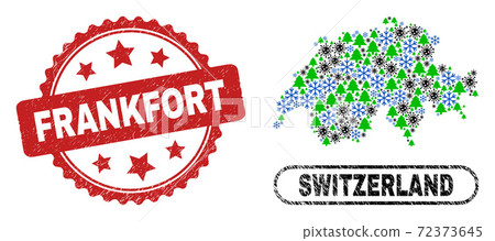 Frankfort Grunge Seal and Switzerland Map Composition of Covid New Year Frankfort Grunge Seal and Switzerland Map Composition of Covid New Year 72373645