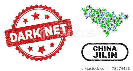 Dark Net Textured Stamp and Jilin Province Map Collage of Pandemic Christmas Dark Net Textured Stamp and Jilin Province Map Collage of Pandemic Christmas 72374458