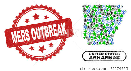 Mers Outbreak Grunge Seal and Arkansas State Map Mosaic of Coronavirus New Year Mers Outbreak Grunge Seal and Arkansas State Map Mosaic of Coronavirus New Year 72374555