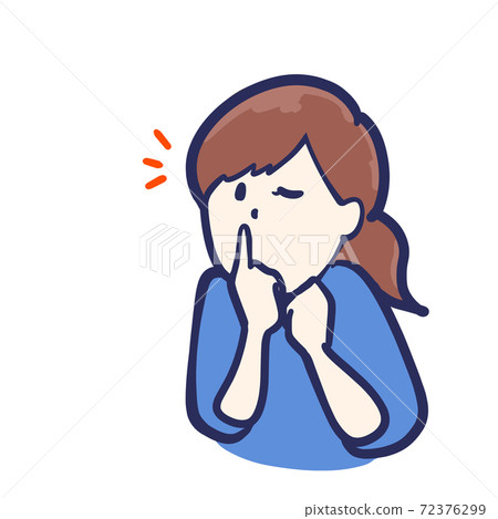 沒有大聲說話就生活著新習慣的女人的插圖 72376299