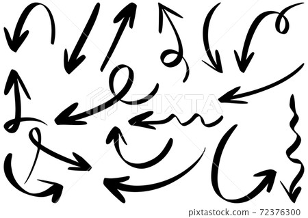 hand drawn arrow icon set isolated on white... - Stock Illustration ...