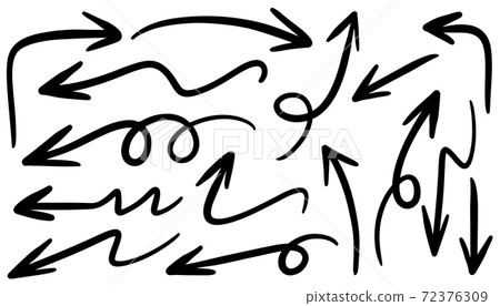 hand drawn arrow icon set isolated on white... - Stock Illustration ...