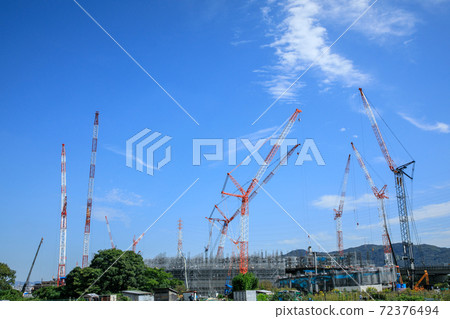 大型配送倉庫施工現場 大型配送倉庫施工現場 72376494