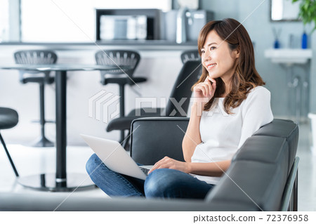 婦女生活遠程辦公遠程工作生活方式 72376958