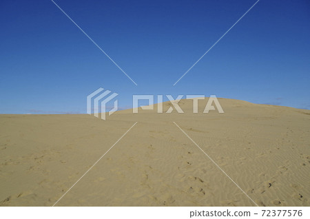 Tottori Sand Dunes with a continuous sandy land Tottori Sand Dunes with a continuous sandy land 72377576