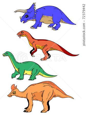 Colorful dinosaurs - Stock Illustration [72379442] - PIXTA