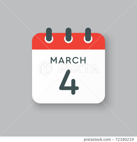 Icon day date 4 March, template calendar page Icon day date 4 March, template calendar page 72380219