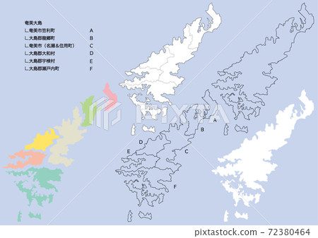 Amami Oshima map vector 72380464