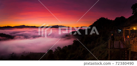 Mountain landscape and morning mist. 72380490