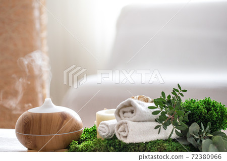 Spa composition with Aromatherapy and body care items. 72380966