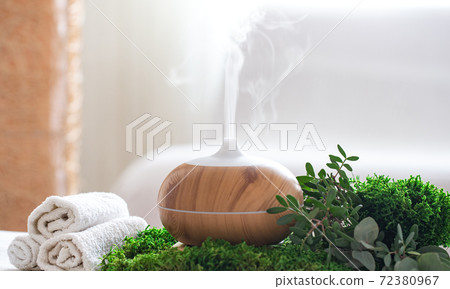 Spa composition with Aromatherapy and body care items. Spa composition with Aromatherapy and body care items. 72380967