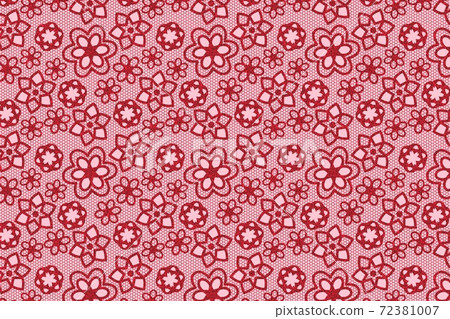 flowers pattern on red background. illustration design style 72381007