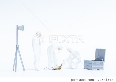 Miniature people , Scientist search for the cause of death in a mosquito Miniature people , Scientist search for the cause of death in a mosquito 72381358