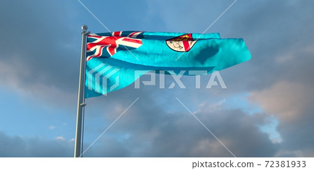 3d rendering of the national flag of the Fiji 3d rendering of the national flag of the Fiji 72381933