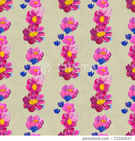 Seamless pattern with flowers. Watercolor or acrylic painting. Hand drawn floral background. Seamless pattern with flowers. Watercolor or acrylic painting. Hand drawn floral background. 72382637