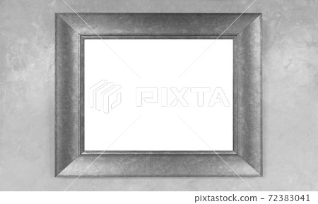 Empty shiny gray frame with blank white space inside 72383041