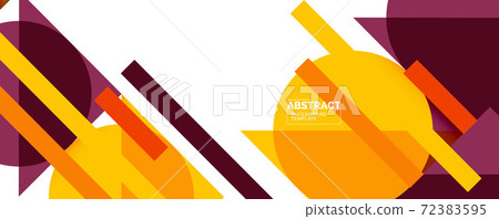 Simple circles and triangles abstract background. Vector illustration for covers, banners, flyers and posters and other designs 72383595