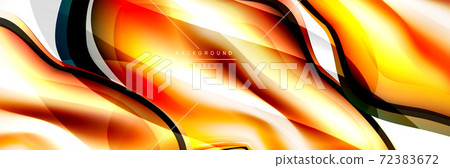 Vector abstract background, flowing liquid style bubble with metallic, color quicksilver chrome texture and color glow effects 72383672