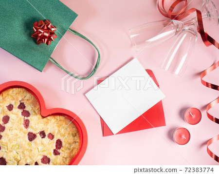 White empty paper Valentine Day presents around  72383774