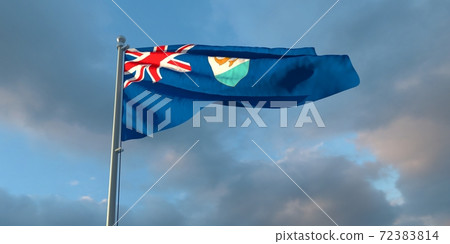 3d rendering of the national flag of the Anguilla 72383814