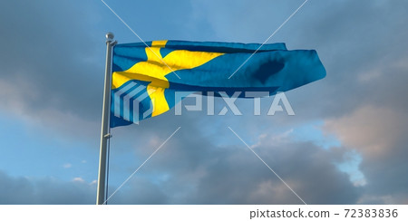3d rendering of the national flag of the Sweden 3d rendering of the national flag of the Sweden 72383836