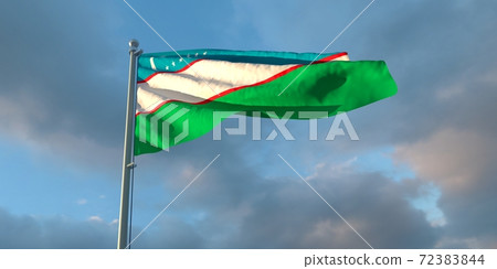 3d rendering of the national flag of the Uzbekistan 72383844