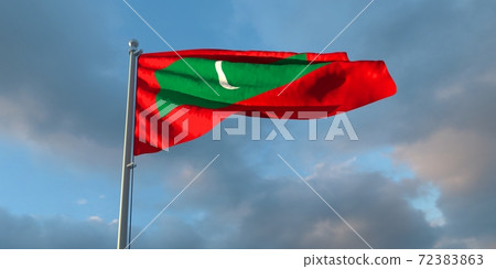 3d rendering of the national flag of the Maldives 72383863