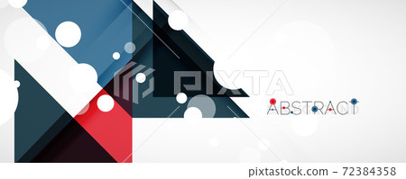 Geometric abstract background. Techno color triangle shapes. Vector illustration for covers, banners, flyers and posters and other designs 72384358
