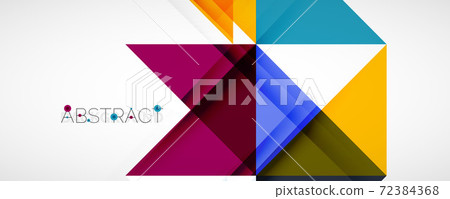 Geometric abstract background. Techno color triangle shapes. Vector illustration for covers, banners, flyers and posters and other designs 72384368